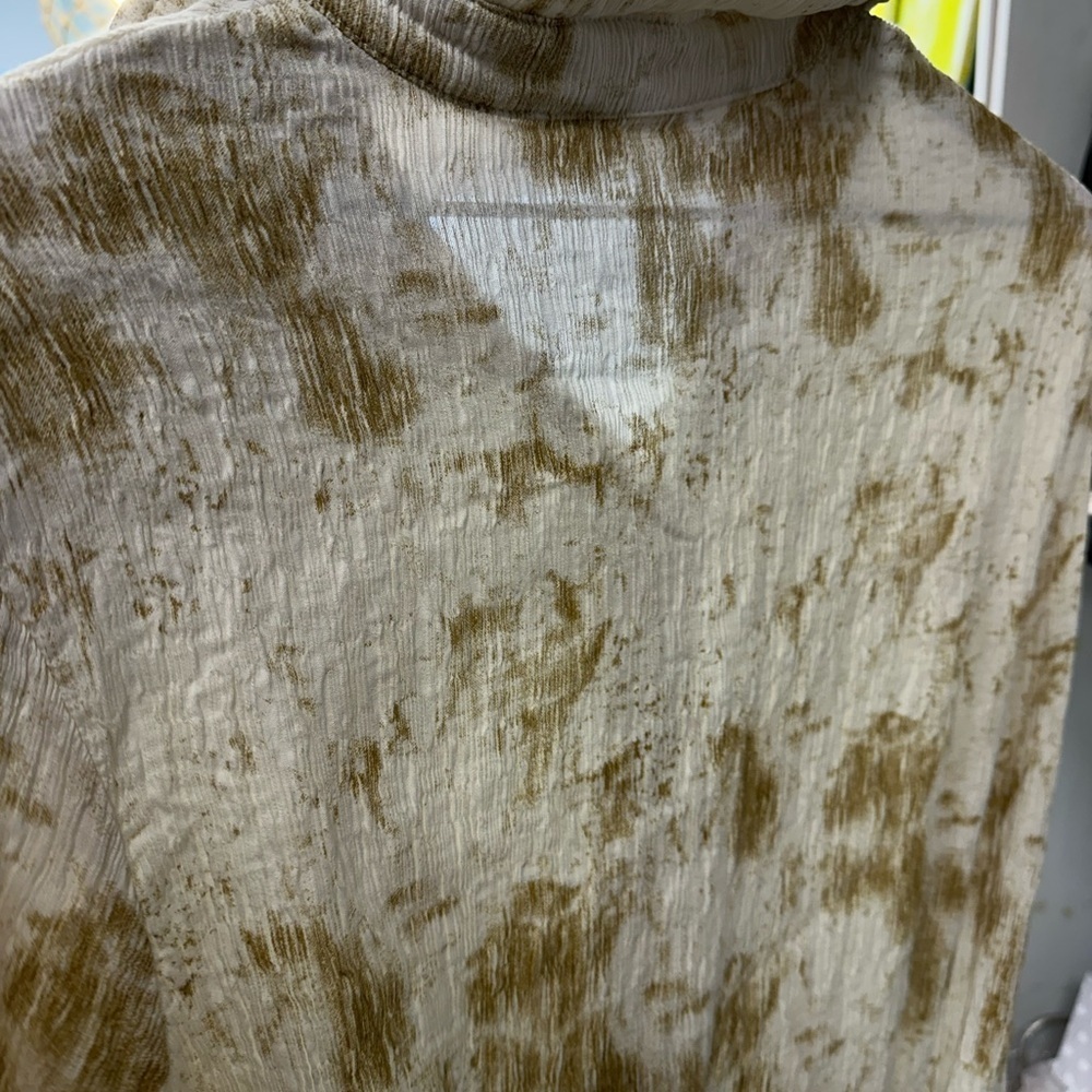 Anthropologie Little Lies Neutral Tie-Waist Midi Dress – Size L - Picture 9 of 10